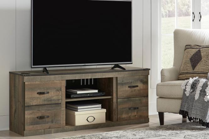 image of affordable entertainment center with a  TV on it