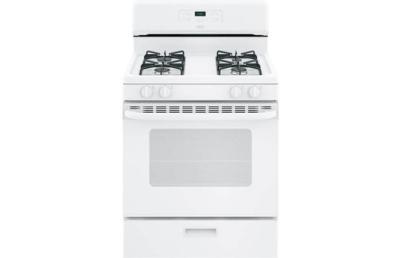 image of an affordable white free standing gas stove